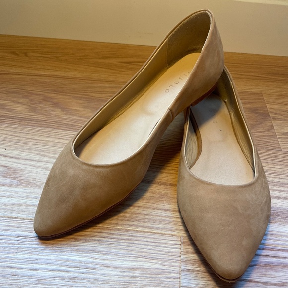 Nisolo Fina Pointed Toe Flat Suede 8.5 - Picture 1 of 4